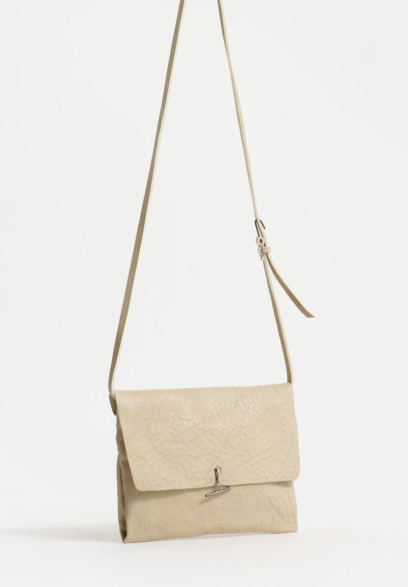 Daniele Basta Leather Deng Piccola TP Crossbody Bag in Natural Stone