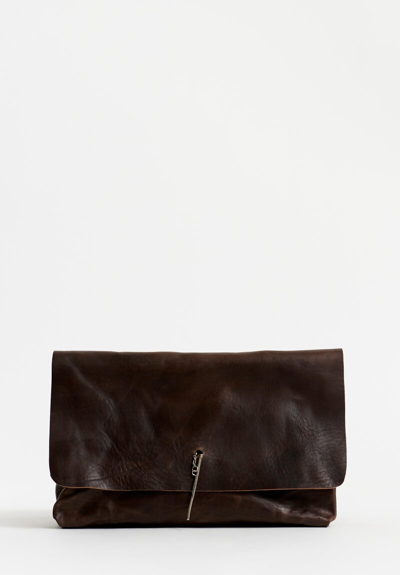 Daniele Basta Leather Deng Messenger Bag in Chocolate Brown