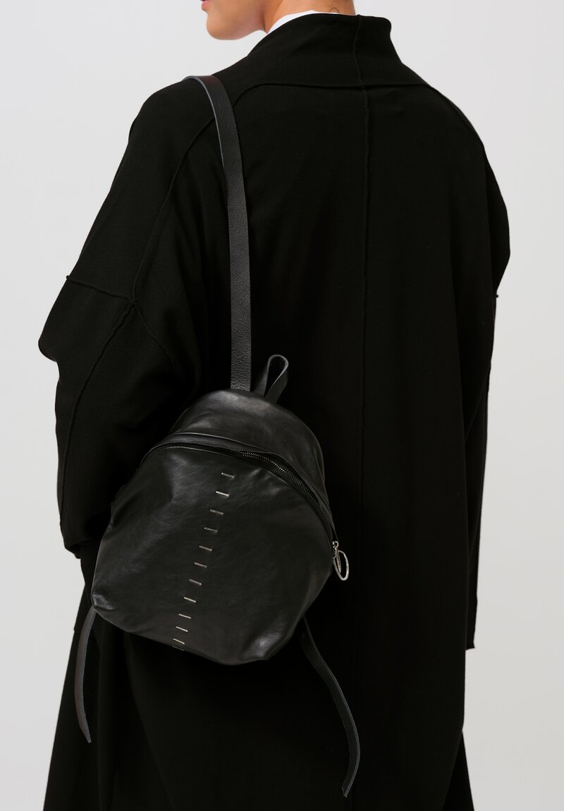 Daniele Basta Leather Dia Mignon Staple Backpack Black