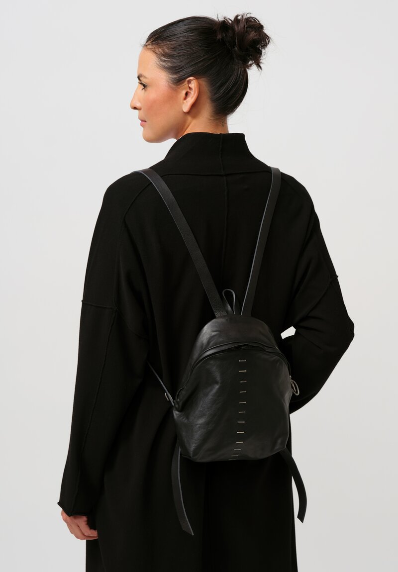 Daniele Basta Leather Dia Mignon Staple Backpack Black