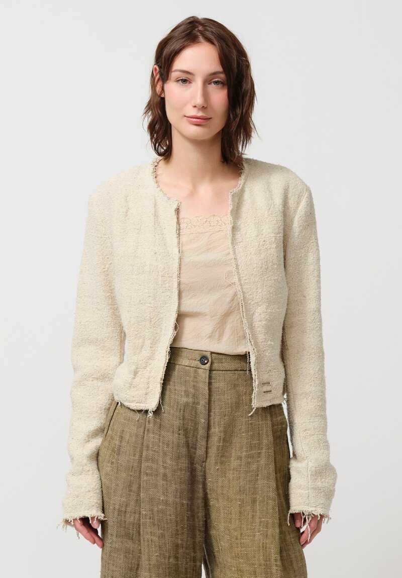 Daniele Basta Silk Tweed Jacket with Leather Belt