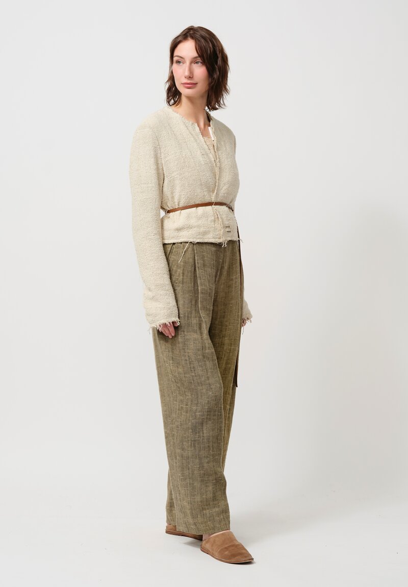 Daniele Basta Silk Tweed Jacket with Leather Belt