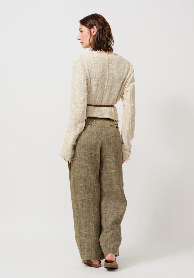 Daniele Basta Silk Tweed Jacket with Leather Belt