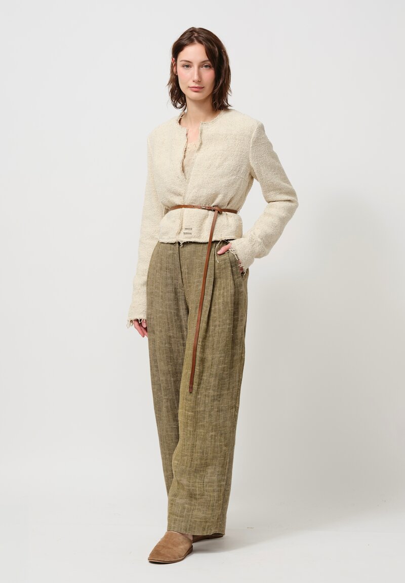 Daniele Basta Silk Tweed Jacket with Leather Belt