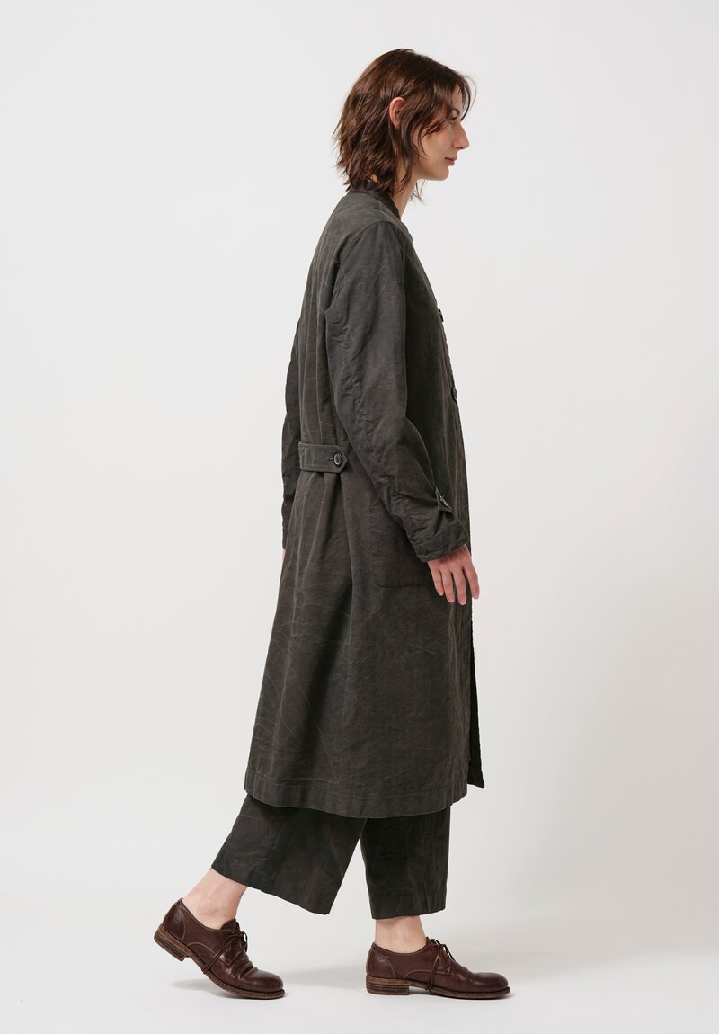 Biek Versteppen Cotton Coat in Dark Khaki Green