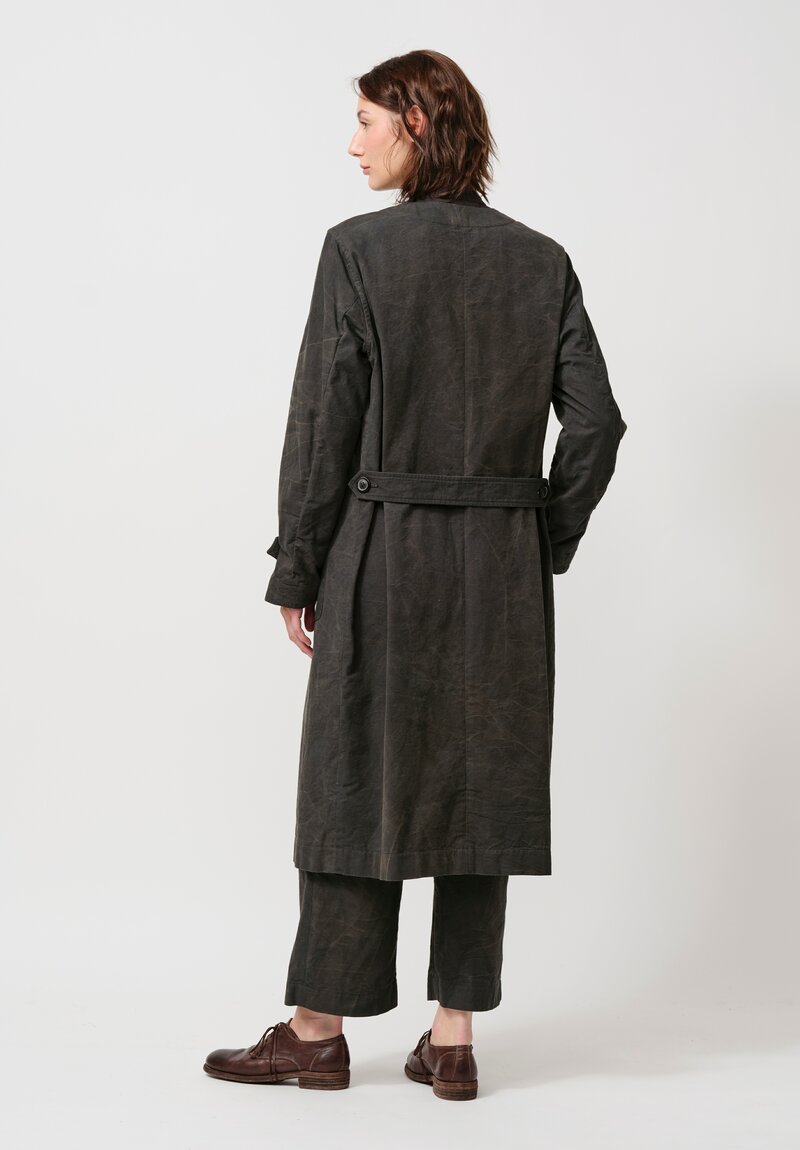 Biek Versteppen Cotton Coat in Dark Khaki Green