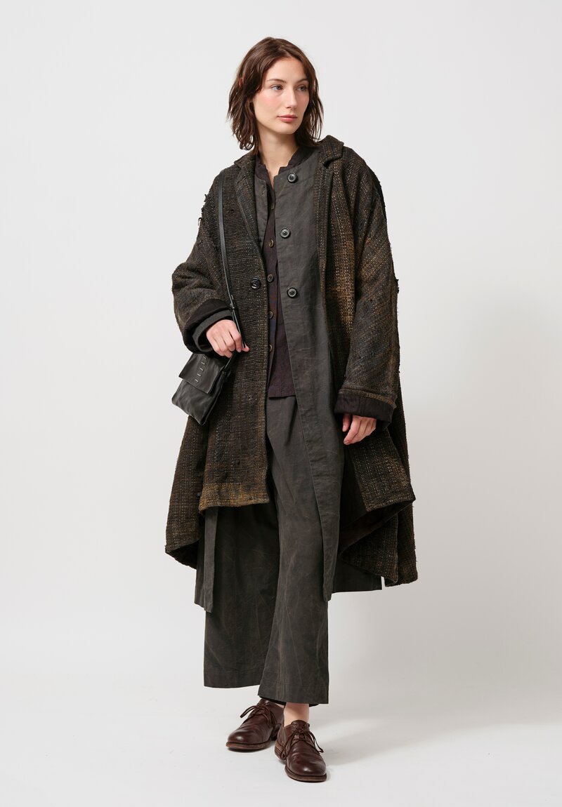 Biek Versteppen Cotton Coat in Dark Khaki Green