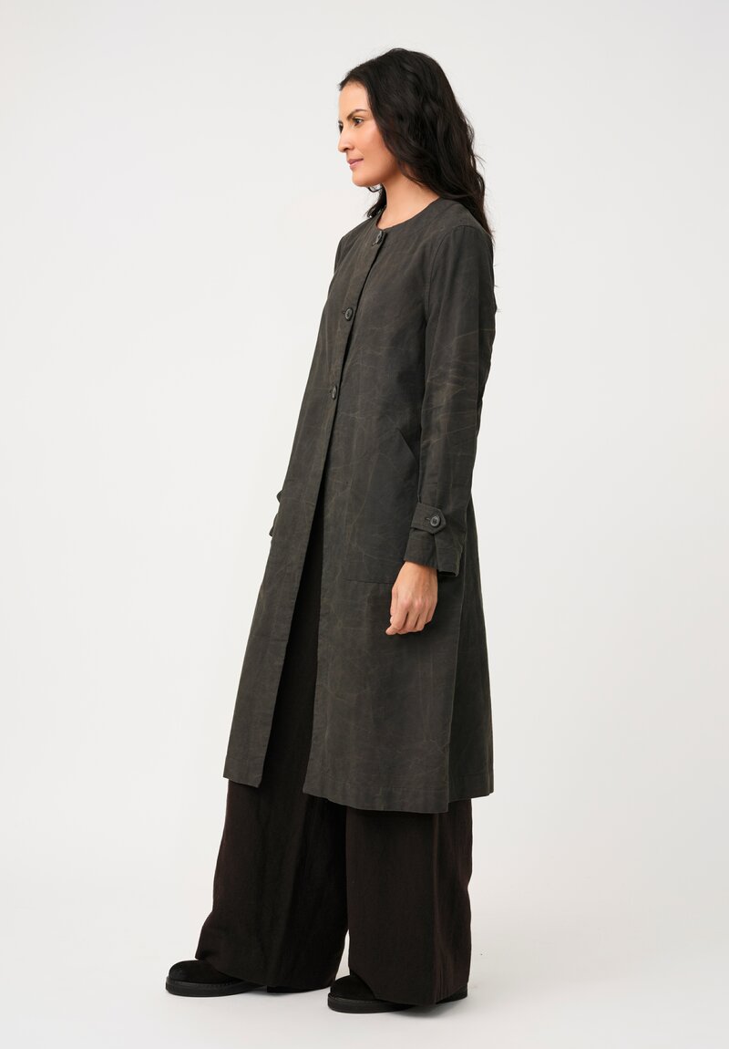 Biek Versteppen Cotton Coat in Dark Khaki Grey