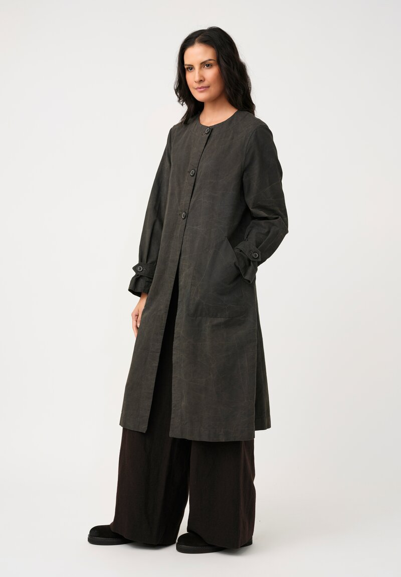 Biek Versteppen Cotton Coat in Dark Khaki Grey