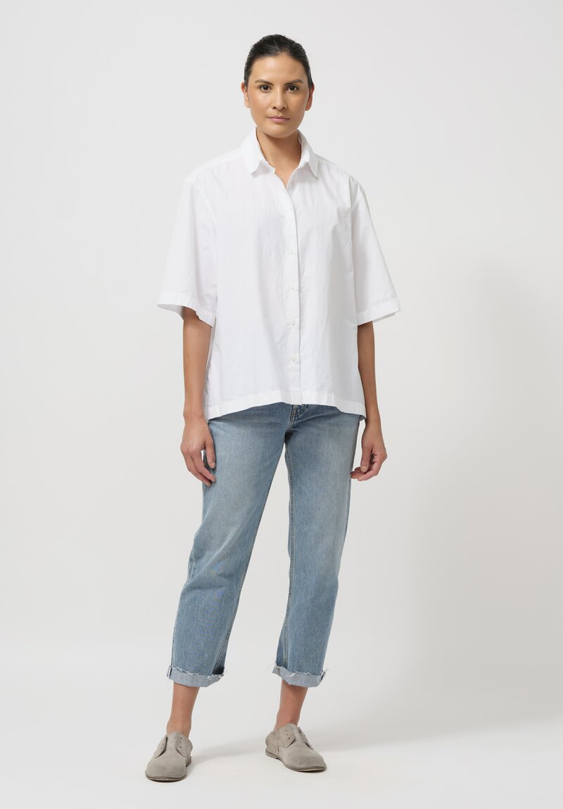 Bergfabel Cotton Poplin Ella Shirt in White