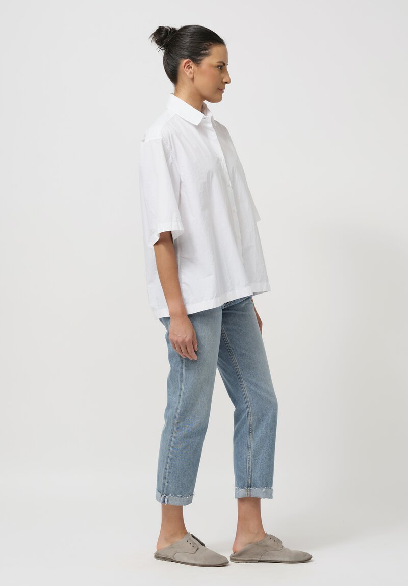 Bergfabel Cotton Poplin Ella Shirt in White