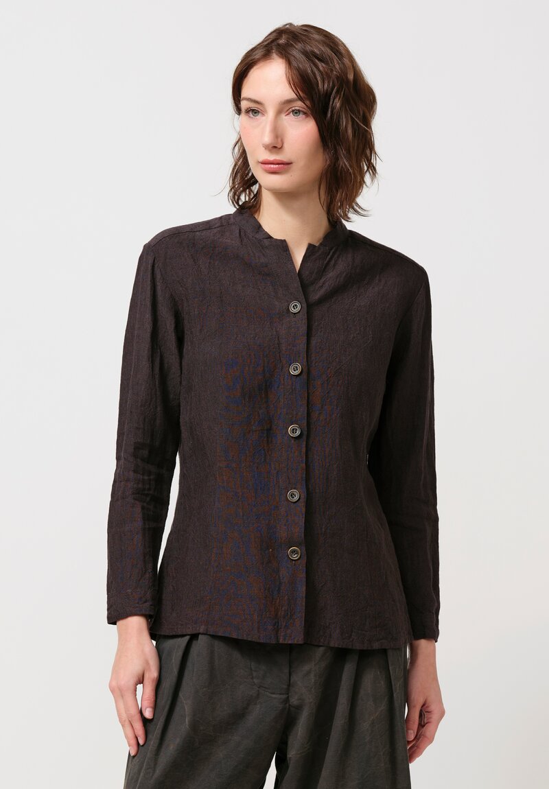 Biek Verstappen Irish Linen Shirt in Mud Purple