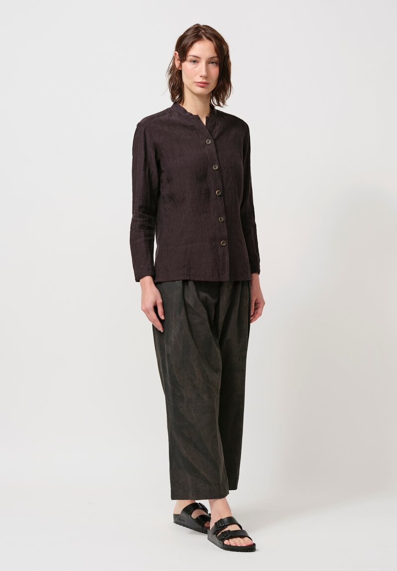 Biek Verstappen Irish Linen Shirt in Mud Purple