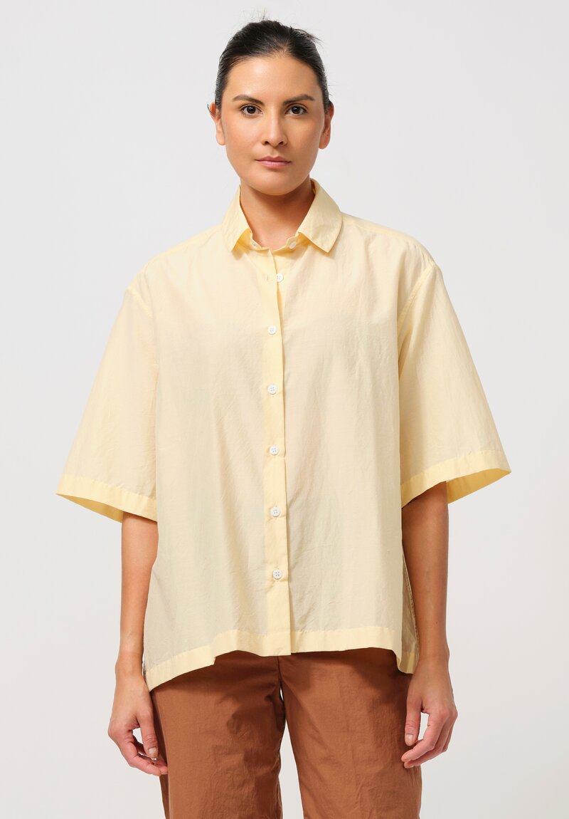 Bergfabel Cotton & Silk Ella Shirt in Vanilla Yellow