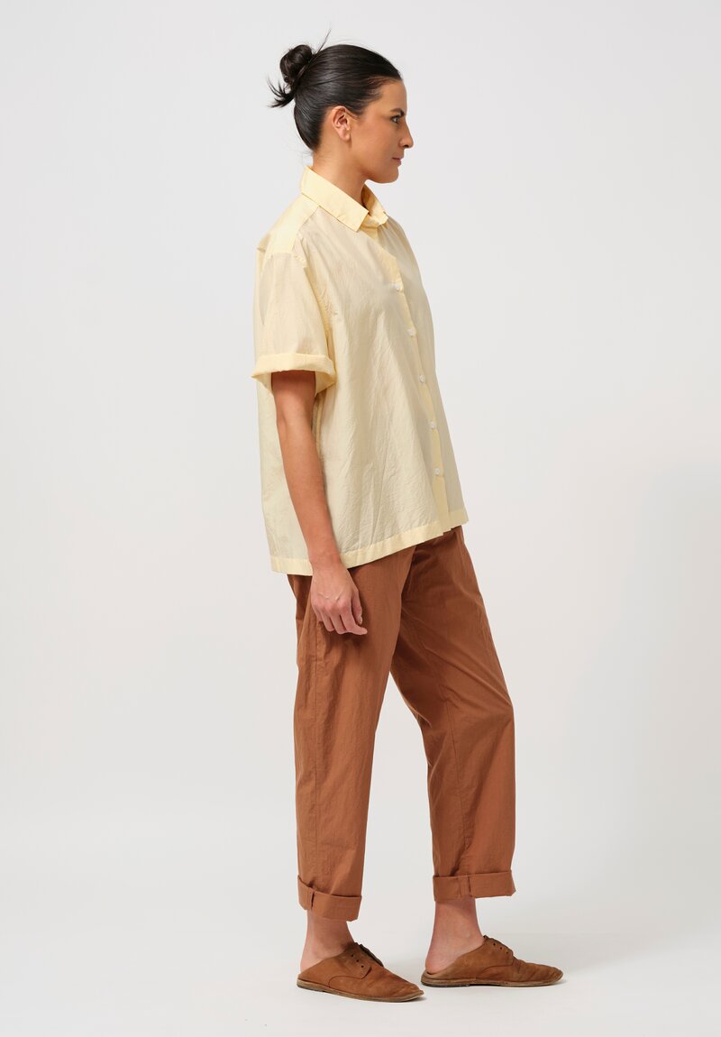 Bergfabel Cotton & Silk Ella Shirt in Vanilla Yellow