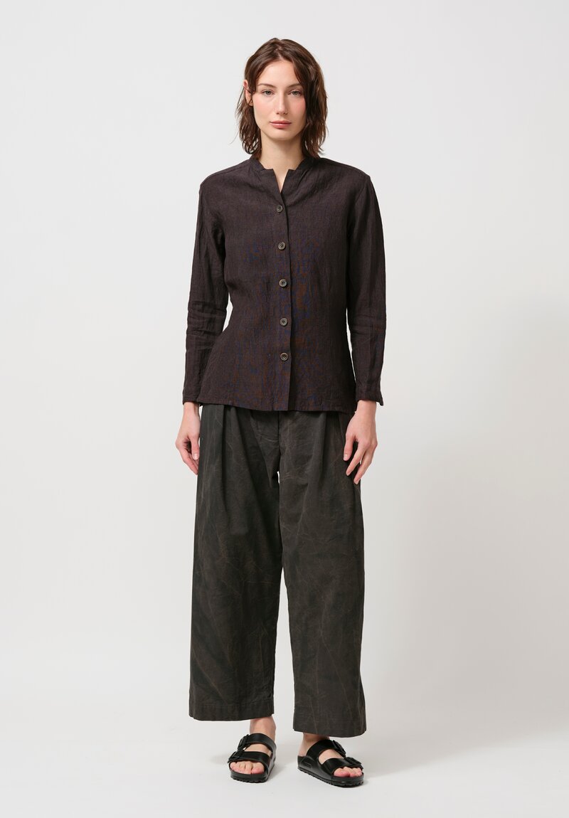 Biek Verstappen Pleated Trousers in Dark Khaki Green