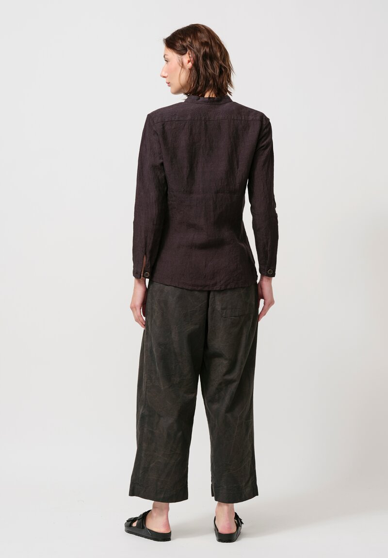 Biek Verstappen Pleated Trousers in Dark Khaki Green