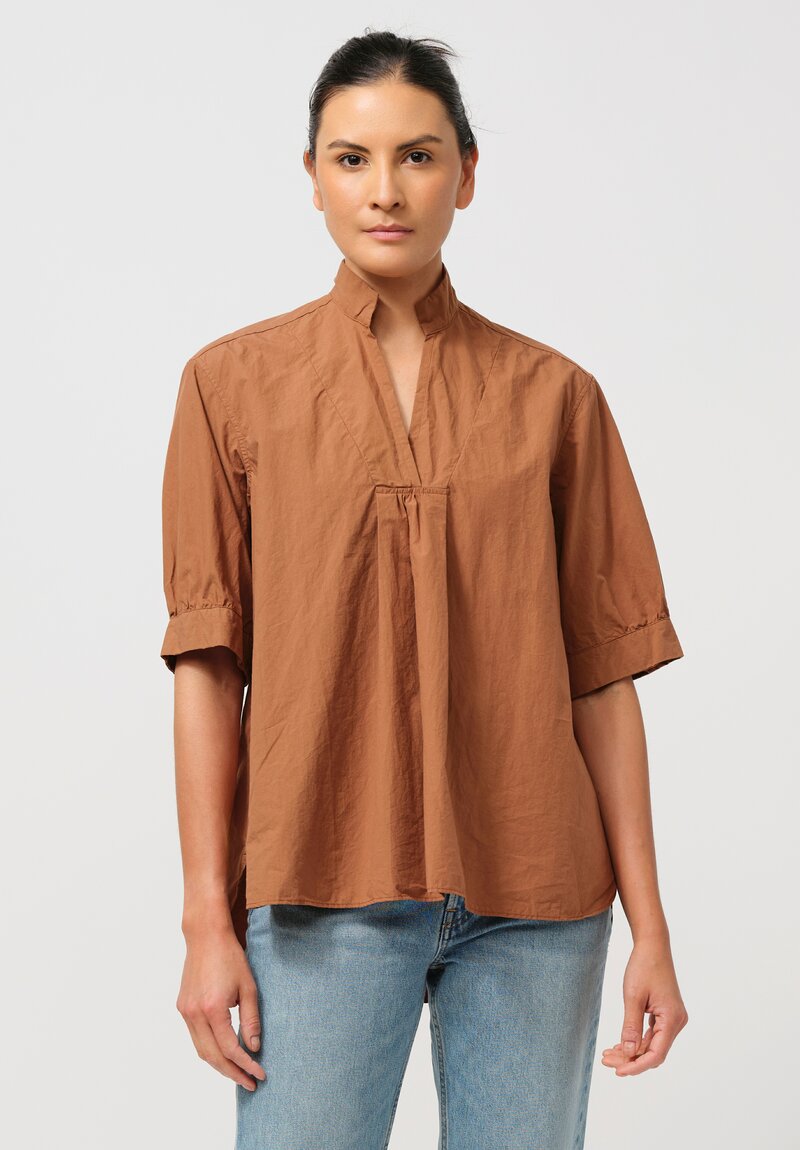 Bergfabel Cotton Poplin Vera Shirt in Ground Brown