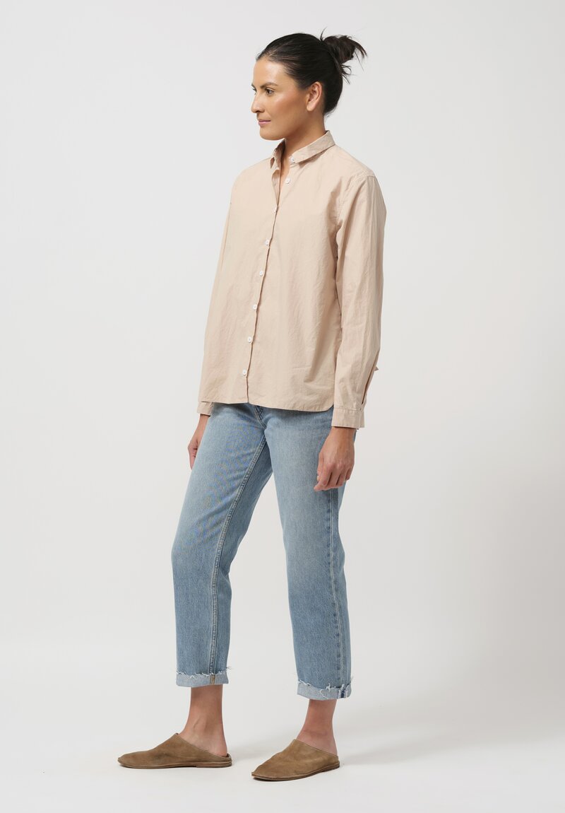 Bergfabel Washed Paper Cotton Loose Tyrol Shirt in Dusty Pink