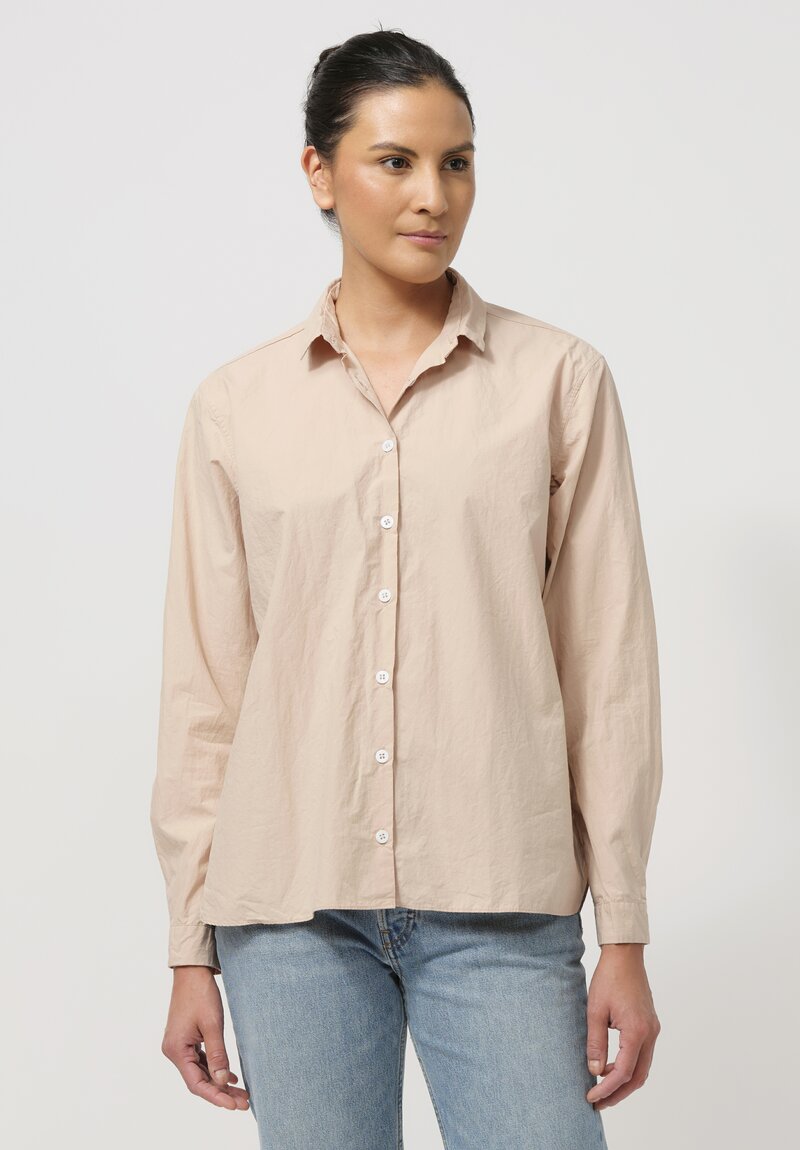 Bergfabel Washed Paper Cotton Loose Tyrol Shirt in Dusty Pink