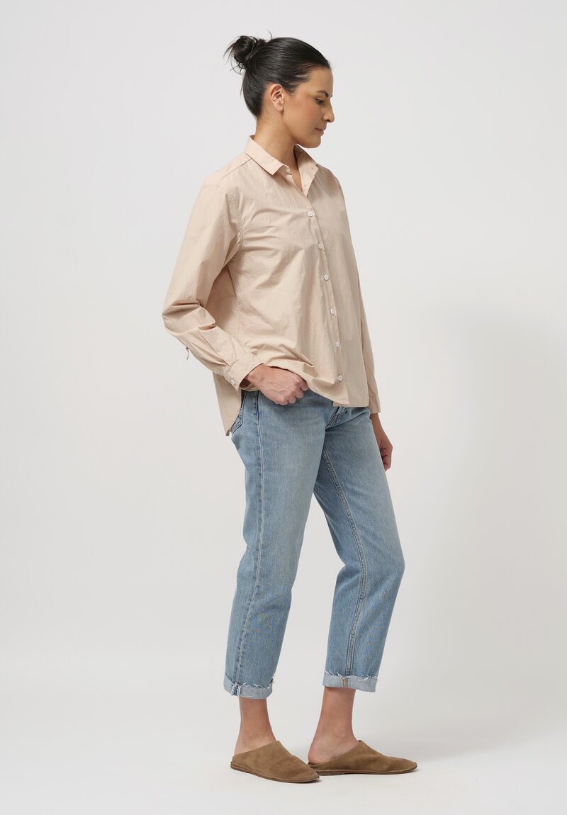 Bergfabel Washed Paper Cotton Loose Tyrol Shirt in Dusty Pink