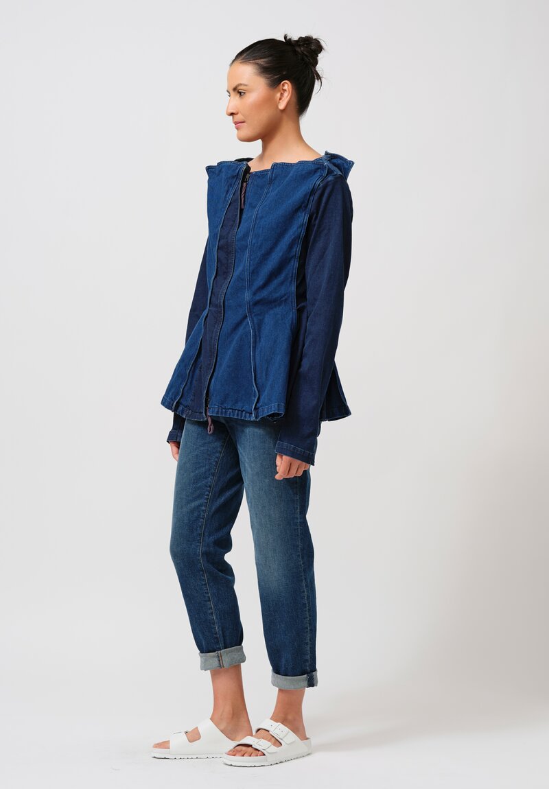 Rundholz DIP Denim Paneled Jacket in Stonewash Blu