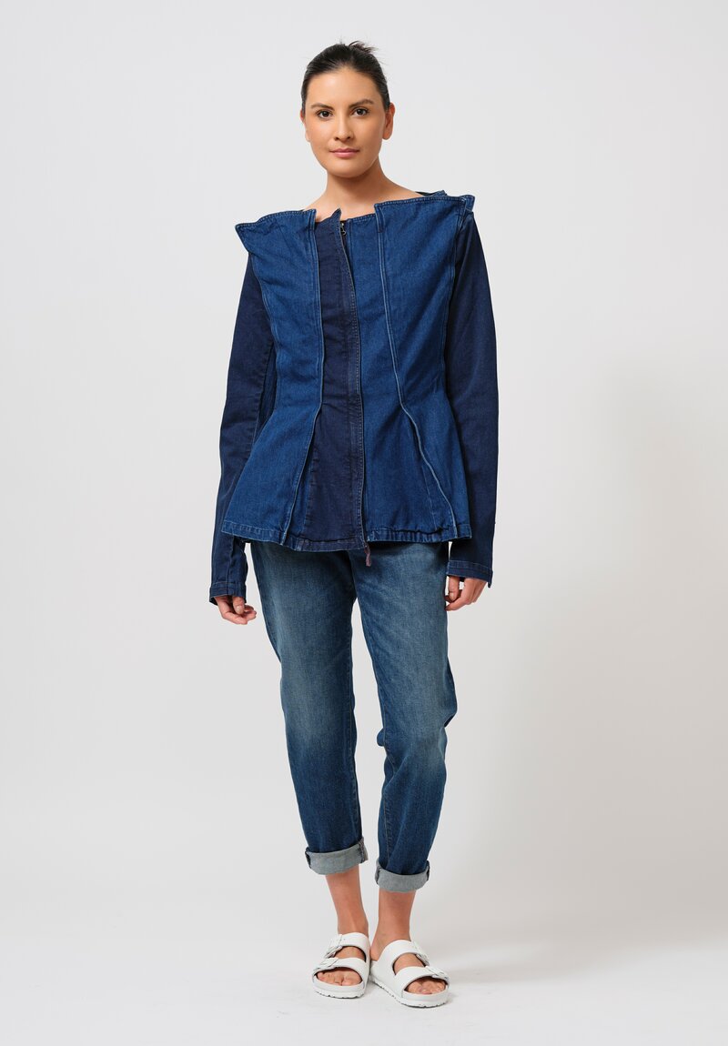 Rundholz DIP Denim Paneled Jacket in Stonewash Blu