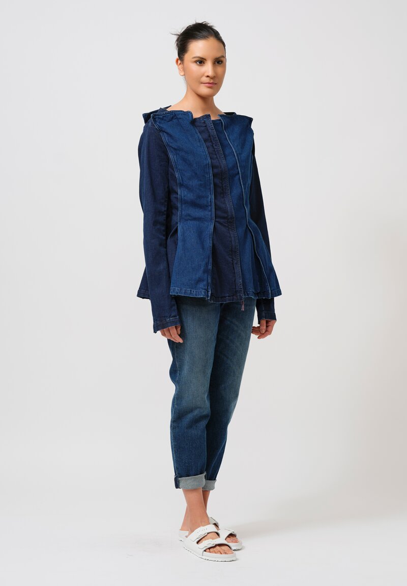 Rundholz DIP Denim Paneled Jacket in Stonewash Blu