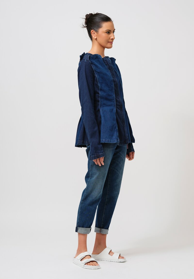 Rundholz DIP Denim Paneled Jacket in Stonewash Blu