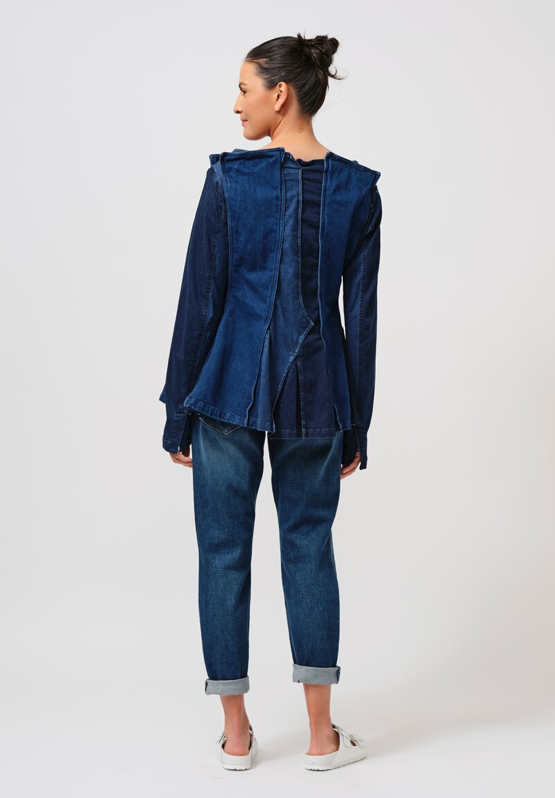 Rundholz DIP Denim Paneled Jacket in Stonewash Blu