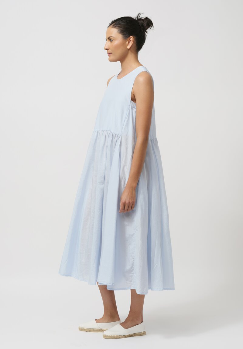 Bergfabel Cotton & Silk Apron Dress in Azure Blue