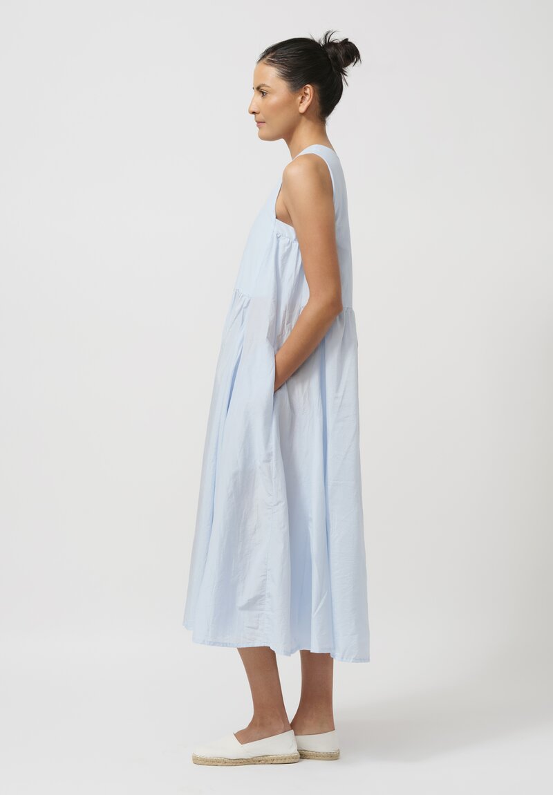 Bergfabel Cotton & Silk Apron Dress in Azure Blue