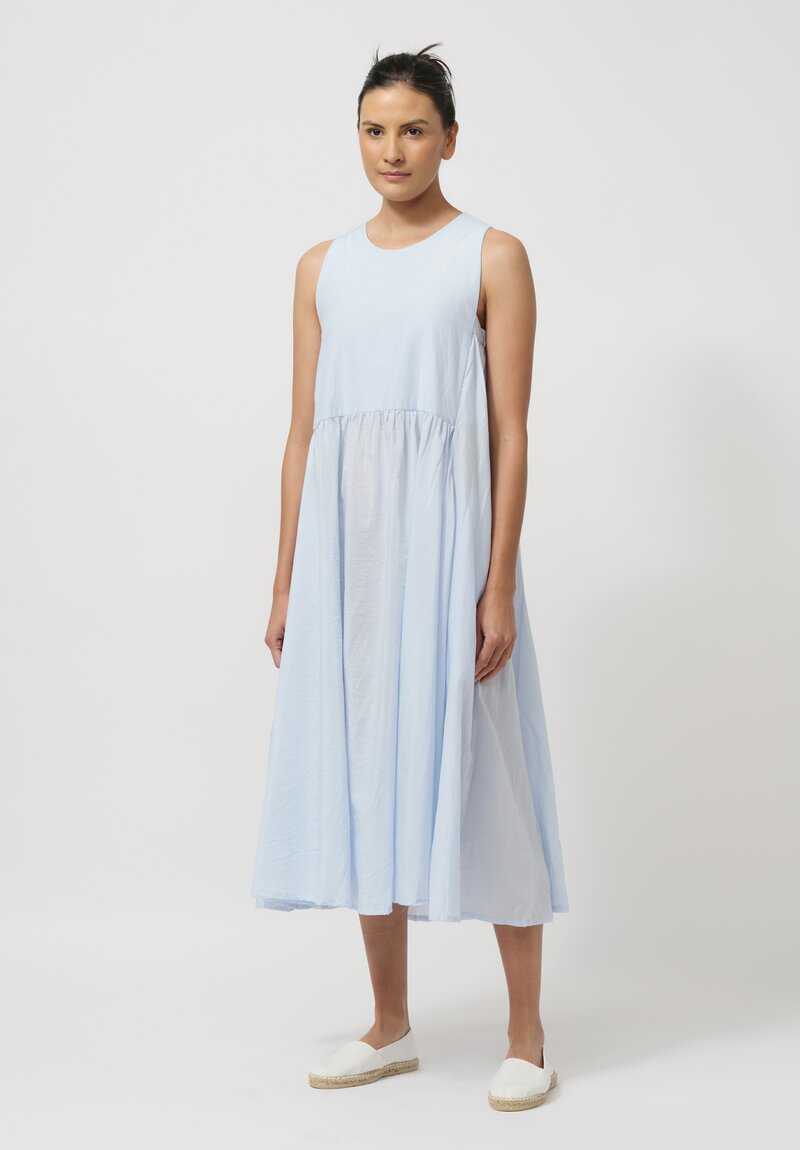 Bergfabel Cotton & Silk Apron Dress in Azure Blue