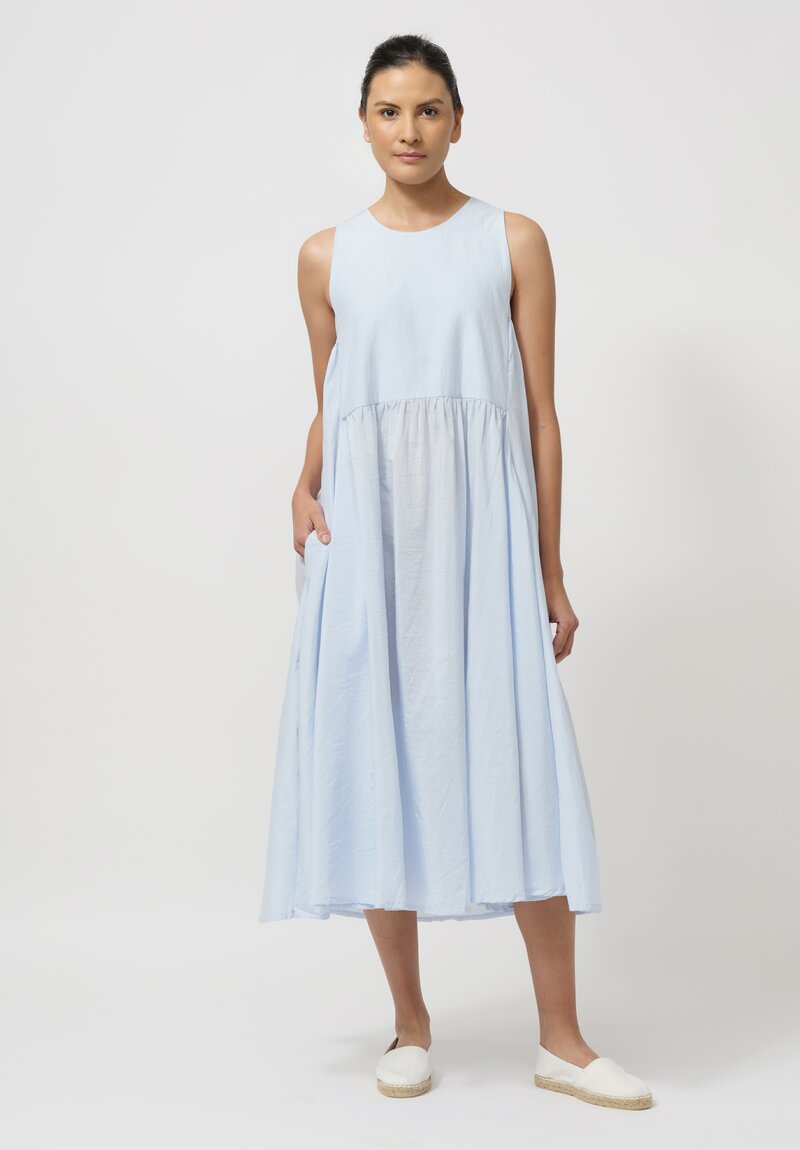 Bergfabel Cotton & Silk Apron Dress in Azure Blue