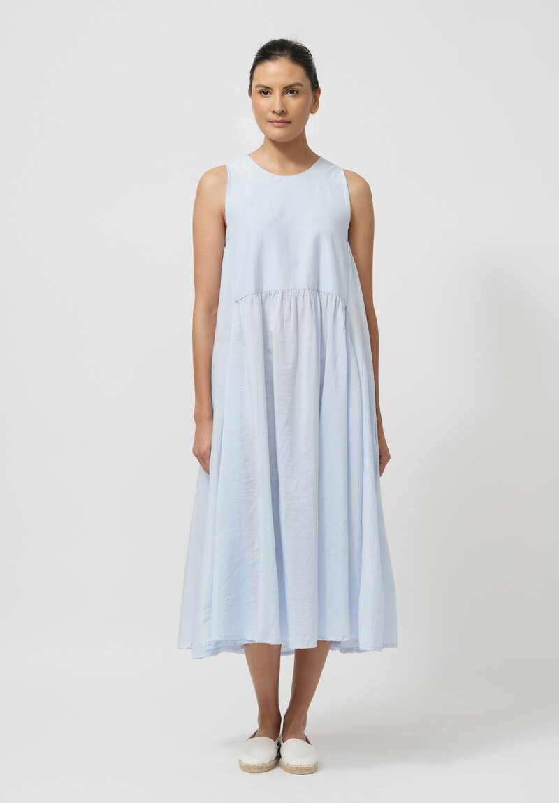 Bergfabel Cotton & Silk Apron Dress in Azure Blue