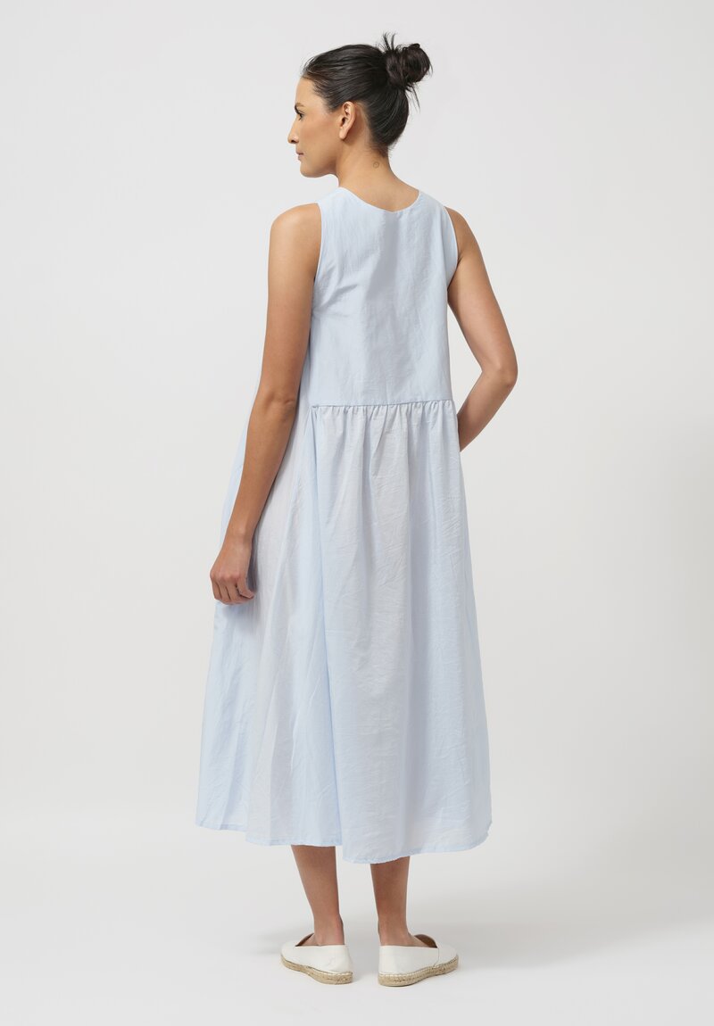 Bergfabel Cotton & Silk Apron Dress in Azure Blue