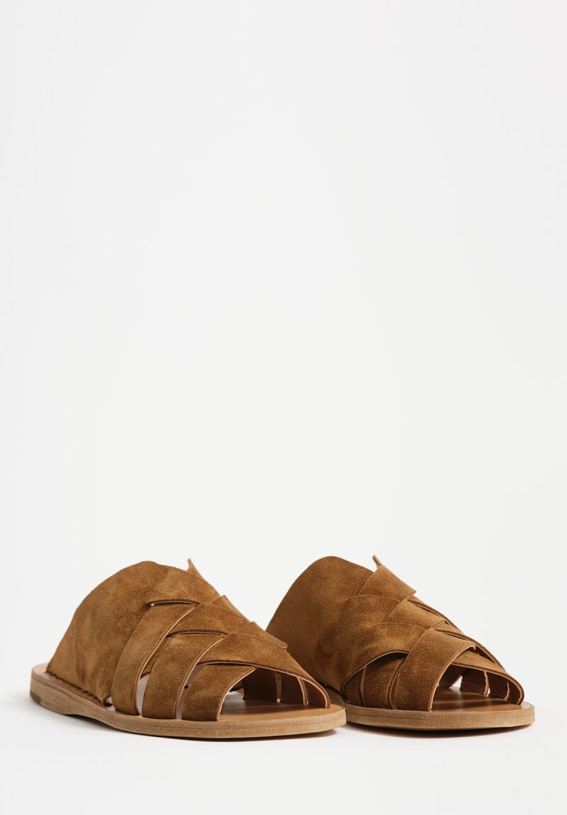 Officine Creative Suede Itaca Crossed Sandals