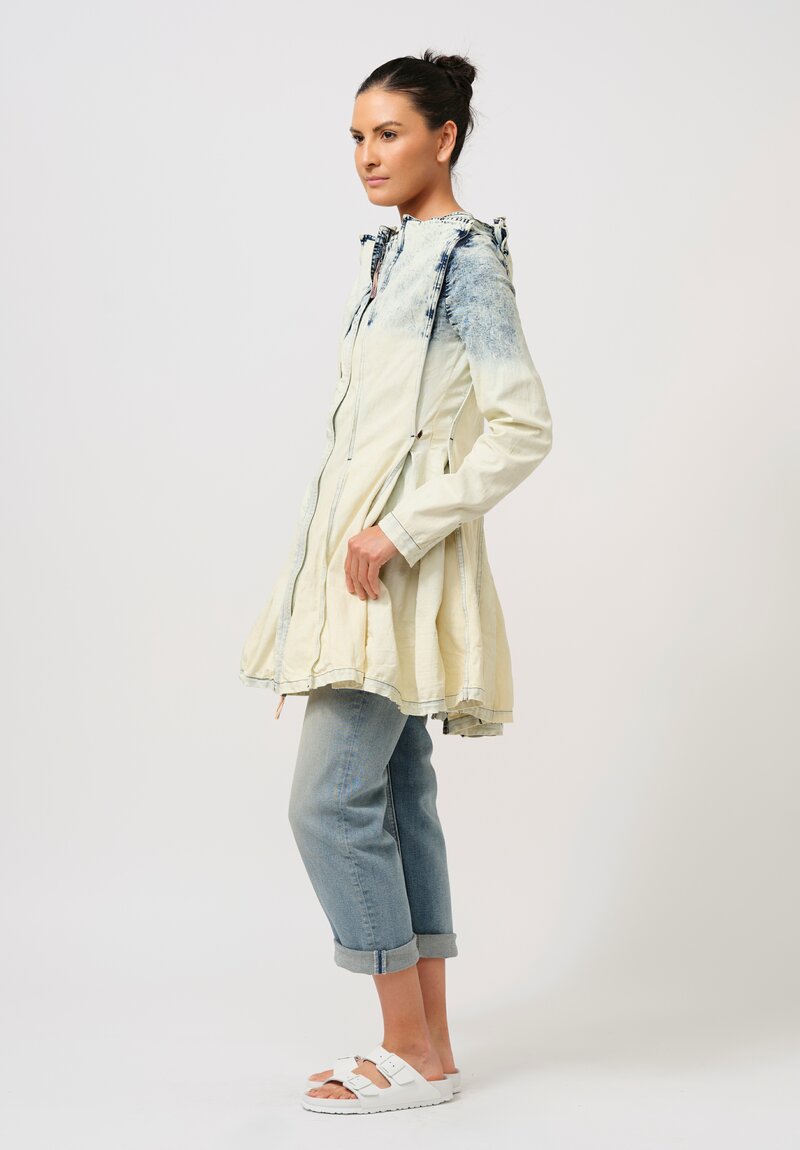 Rundholz DIP Denim Paneled Coat in Acid Wash