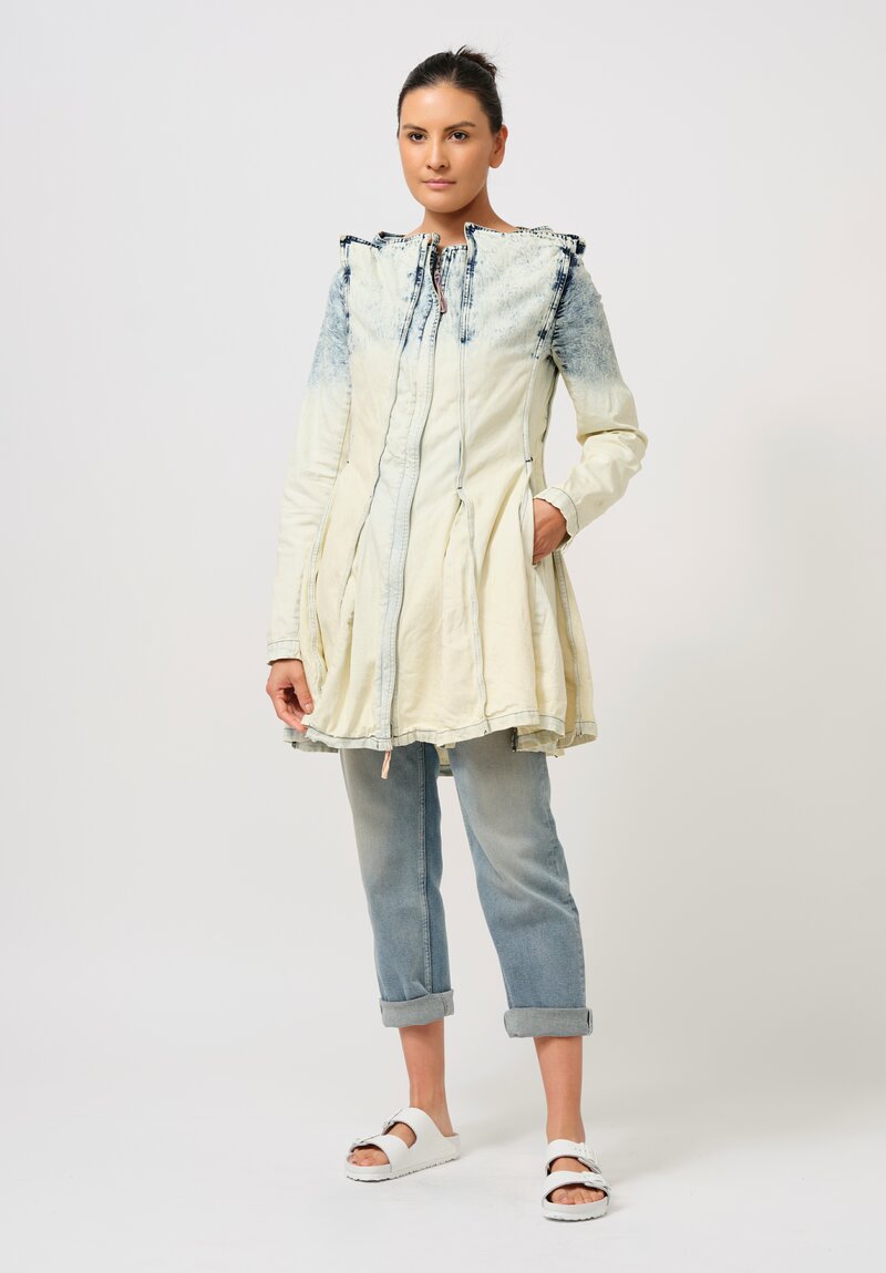 Rundholz DIP Denim Paneled Coat in Acid Wash