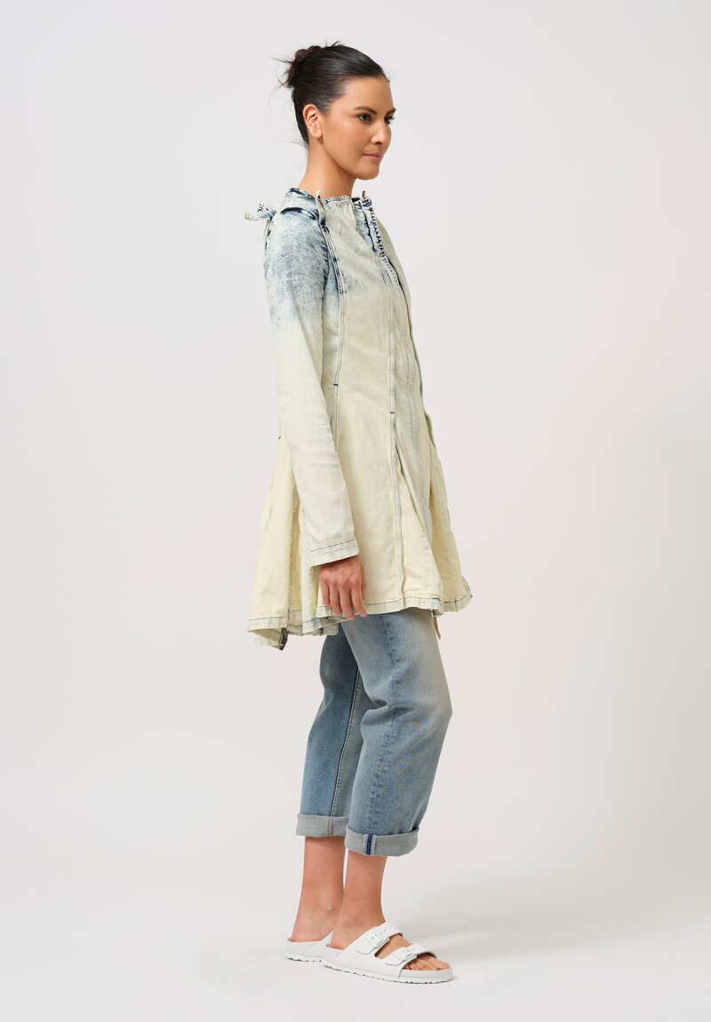 Rundholz DIP Denim Paneled Coat in Acid Wash