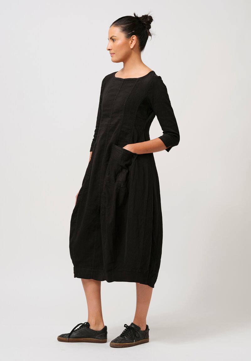 Rundholz Black Label Stretch Cotton Tulip Dress in Black