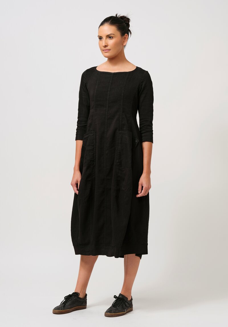 Rundholz Black Label Stretch Cotton Tulip Dress in Black