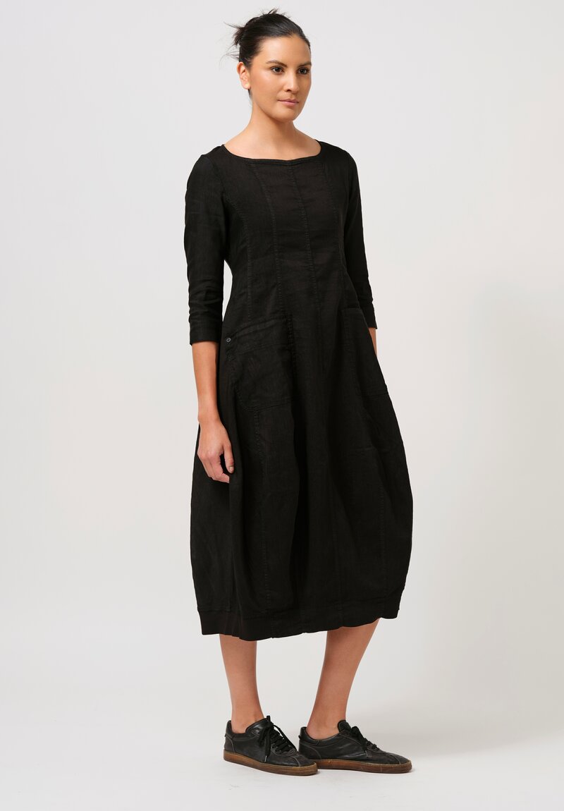 Rundholz Black Label Stretch Cotton Tulip Dress in Black