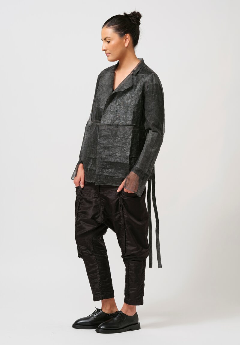 Rundholz Lacquered Cotton Gauze Jacket in Asteroid Black