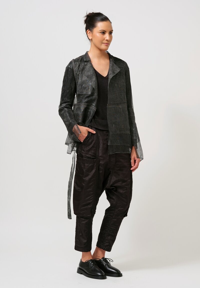 Rundholz Lacquered Cotton Gauze Jacket in Asteroid Black