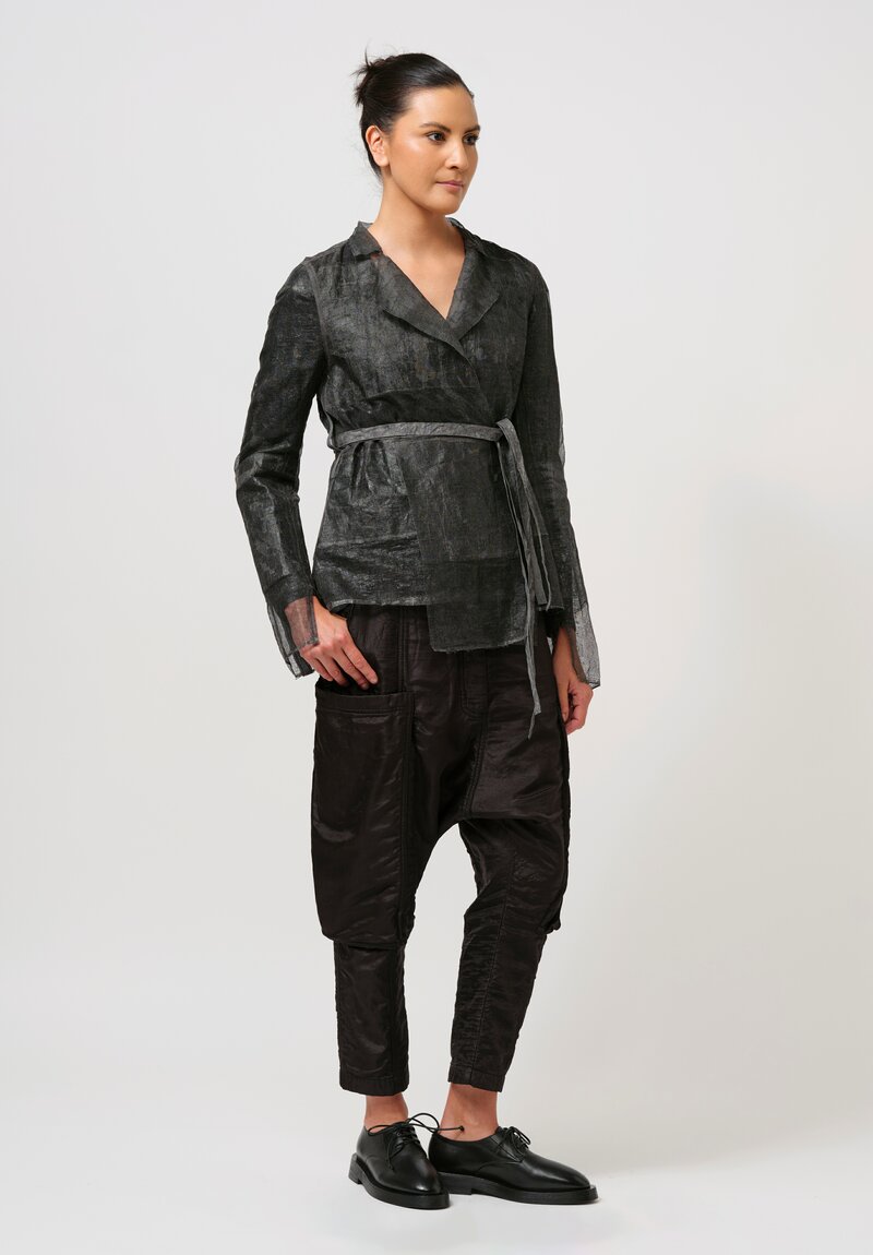 Rundholz Lacquered Cotton Gauze Jacket in Asteroid Black