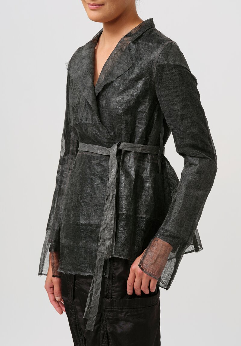 Rundholz Lacquered Cotton Gauze Jacket in Asteroid Black