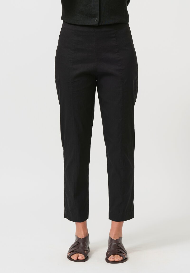 Peter O. Mahler Stretch Flat-Felled Seam Cropped Pants in Black