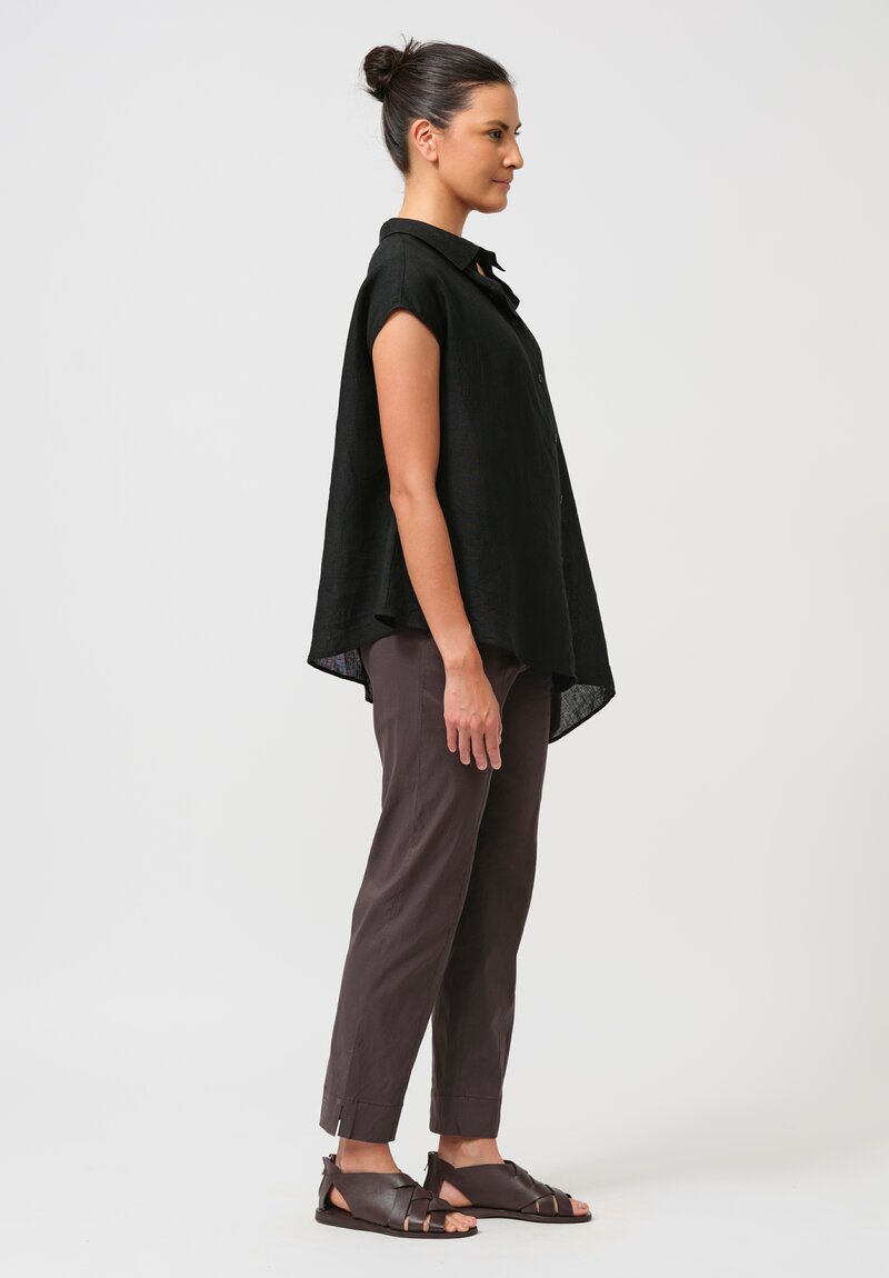 Peter O. Mahler Stretch Flat-Felled Seam Straight Leg Pants in Espresso Brown