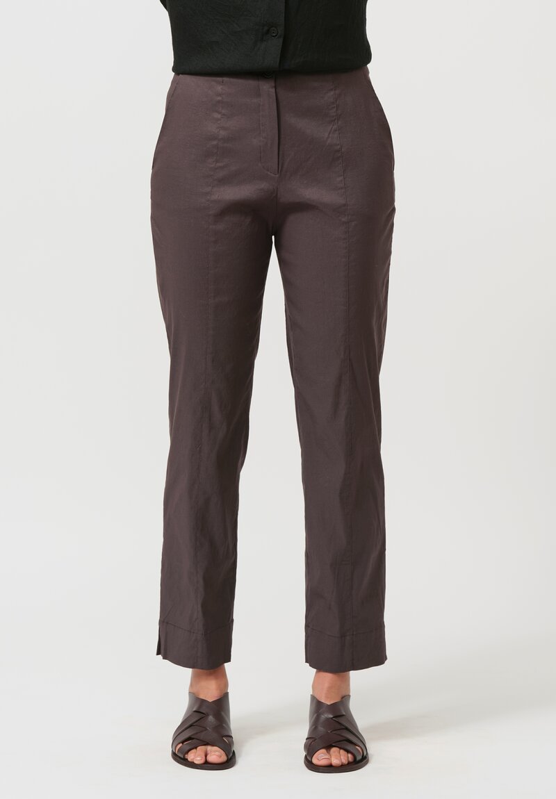 Peter O. Mahler Stretch Flat-Felled Seam Straight Leg Pants in Espresso Brown
